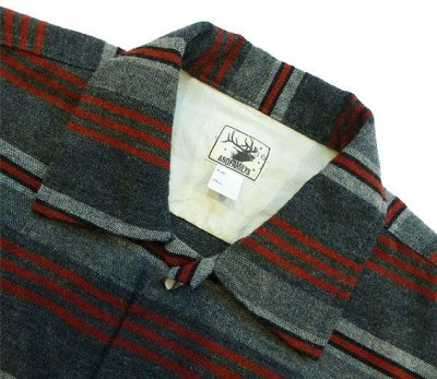 画像2: ANDFAMILY<アンドファミリー>/Field Border L/S shirts(ボーダーウールシャツ)/グレー (2)
