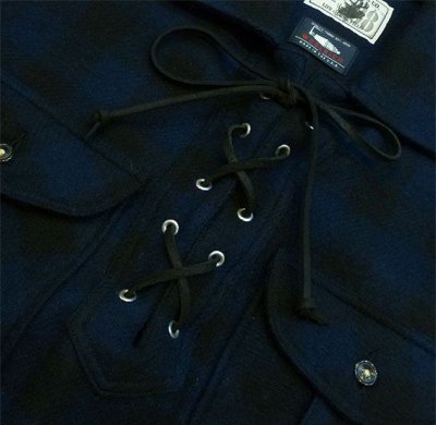 画像3: ANDFAMILY＜アンドファミリー＞/Rich Plaid Pullover JACKET‘14oz’（Woolrichダブルネームプルオーバーシャツジャケット）/ブルー (3)