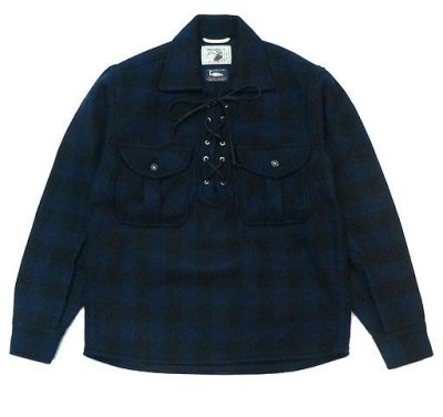 画像1: ANDFAMILY＜アンドファミリー＞/Rich Plaid Pullover JACKET‘14oz’（Woolrichダブルネームプルオーバーシャツジャケット）/ブルー (1)