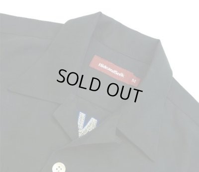 画像3: HIDE AND SEEK <ハイドアンドシーク> / HS BOLT S/S SHIRT(ボーリングシャツ) / ブラック (3)