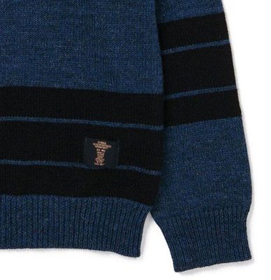 画像4: ☆60%OFF☆ BEDWIN & THE HEARTBREAKERS <ベドウィン> / V-NECK JACQUARD SWEATER‘MACLISE’(Vネックセーター) / ブラック、ブルー2色展開 (4)