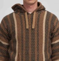 画像3: ☆50%OFF☆ SON OF THE CHEESE ＜サノバチーズ＞ / ORALE KNIT（ニットメキシカンパーカー） / ベージュ x ブラウン