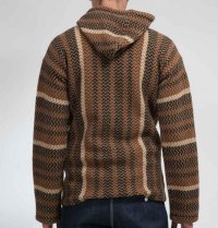 画像2: ☆50%OFF☆ SON OF THE CHEESE ＜サノバチーズ＞ / ORALE KNIT（ニットメキシカンパーカー） / ベージュ x ブラウン