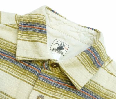画像2: ANDFAMILY<アンドファミリー>/Goofy Gus L/S Shitrs(ボーダーネルシャツ)/カーキ (2)