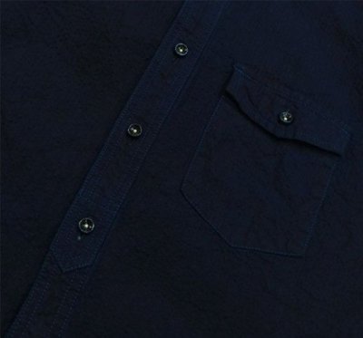 画像3: ANDFAMILY<アンドファミリー>/Dummy Pullover L/S Shirts(シアサッカーボタンダウンシャツ)/インディゴ (3)