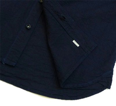 画像4: ANDFAMILY<アンドファミリー>/Dummy Pullover L/S Shirts(シアサッカーボタンダウンシャツ)/インディゴ (4)