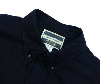 画像2: ANDFAMILY<アンドファミリー>/Dummy Pullover L/S Shirts(シアサッカーボタンダウンシャツ)/インディゴ (2)