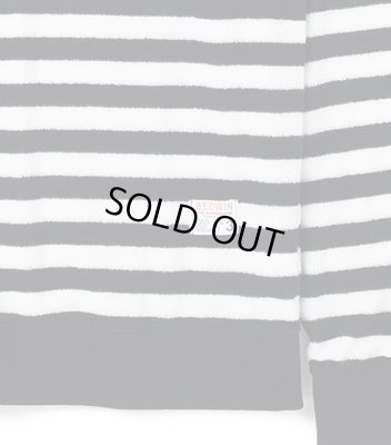 画像2: BEDWIN & THE HEARTBREAKERS ＜ベドウィン＞ / L/S BORDER PILE C-NECK SWEAT ‘LOU’（パイルスウェット） / ネイビー (2)