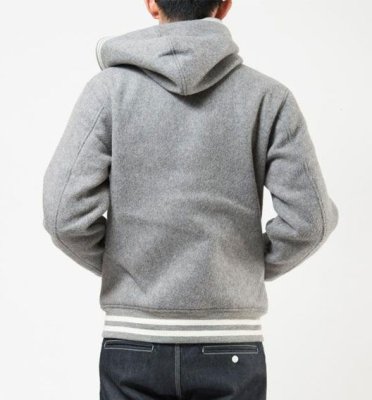 画像3: ☆50%OFF☆ SON OF THE CHEESE ＜サノバチーズ＞ / HOODED ST JKT（メルトンフードジャケット） / グレー (3)