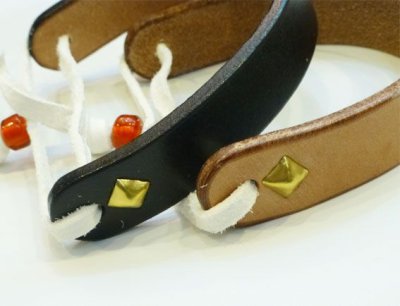 画像3: ANDFAMILY<アンドファミリー>/Leather Bracelet‘nature’(レザーブレスレット)/ブラック、タン2色展開 (3)