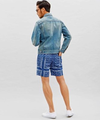 画像4: ☆70%OFF☆ DELUXE <デラックス> / APACHE SHORTS(バンダナ柄ショーツ) / ネイビー (4)