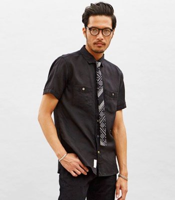 画像2: ☆70%OFF☆ DELUXE <デラックス> / KEIMO(リネンシャツ) / ブラック (2)