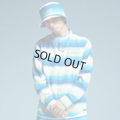 画像5: SUNNY C SIDER <サニーシーサイダー> / 16SCS-SS-RUG SHIRTS(バンドカラーボーダーシャツ) / ブルー (5)