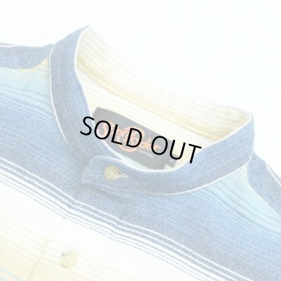 画像2: SUNNY C SIDER <サニーシーサイダー> / 16SCS-SS-RUG SHIRTS(バンドカラーボーダーシャツ) / ブルー (2)