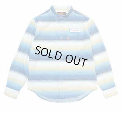 画像1: ☆70%OFF☆ SUNNY C SIDER ＜サニーシーサイダー＞ / 16SCS-SS-RUG SHIRTS（バンドカラーボーダーシャツ） / ブルー (1)
