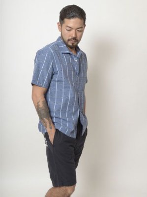 画像5: ☆60%OFF☆ RATS <ラッツ> / PIN CHECK S/S SHIRT(オープンカラーシャツ) / ブルーグレーチェック (5)