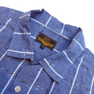 画像3: ☆60%OFF☆ RATS <ラッツ> / PIN CHECK S/S SHIRT(オープンカラーシャツ) / ブルーグレーチェック (3)