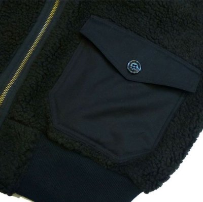 画像4: ☆50%OFF☆HIDE AND SEEK＜ハイドアンドシーク＞/BOA FLEECE ZIP JKT（ボアフリースジャケット）/ブラック (4)