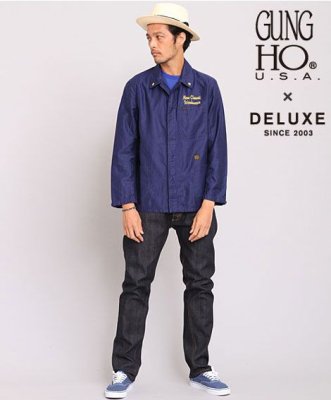 画像3: ☆70%OFF☆ DELUXE ＜デラックス＞ / DELUXE x GUNG HO COVERALL（GUNG HOダブルネームカバーオール） / ネイビー (3)