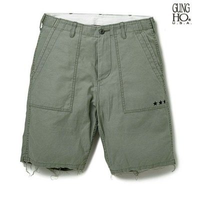 画像1: ☆60%OFF☆ DELUXE ＜デラックス＞ / DELUXE x GUNG HO SHORTS（GUNG HOダブルネームショートパンツ） / オリーブ (1)