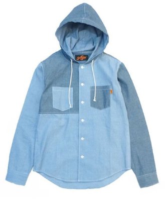 画像1: ☆70%OFF☆ SUNNY C SIDER ＜サニーシーサイダー＞ / 17SCS-SS-CHAMBRAY PARKER（シャンブレーシャツパーカー） / インディゴ (1)