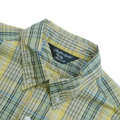 画像2: ANDFAMILY<アンドファミリー>/Madras Check Shirts(ボタンダウンチェックシャツ)/グレーイエロー (2)