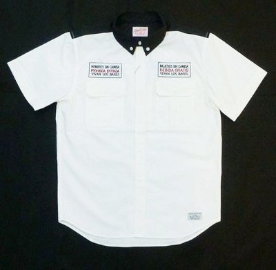 画像2: ☆40%OFF☆BUENA VISTA<ブエナビスタ>/CERVEZAS shirt(ワークシャツ)/ホワイト (2)
