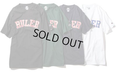 画像1: RULER＜ルーラー＞/COLLEGE CHAMPION TEE（ChampionダブルネームTシャツ）/ブラック、ダークグリーン、ネイビー、ホワイト4色展開 (1)