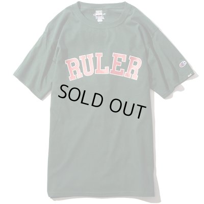 画像2: RULER<ルーラー>/COLLEGE CHAMPION TEE(ChampionダブルネームTシャツ)/ブラック、ダークグリーン、ネイビー、ホワイト4色展開 (2)