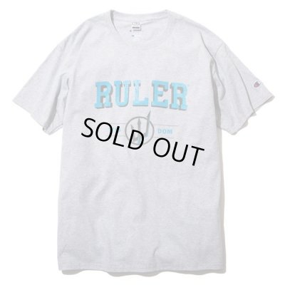 画像2: RULER<ルーラー>/TRIDENT CHAMPION TEE(ChampionダブルネームTシャツ)/ブラック、グレー、ホワイト3色展開 (2)