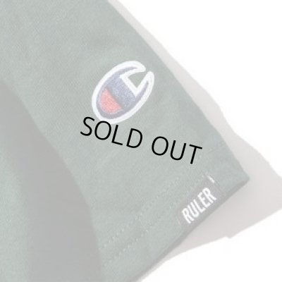 画像4: RULER<ルーラー>/COLLEGE CHAMPION TEE(ChampionダブルネームTシャツ)/ブラック、ダークグリーン、ネイビー、ホワイト4色展開 (4)