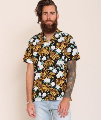 画像6: ☆60%OFF☆ BEDWIN & THE HEARTBREAKERS <ベドウィン> / S/S OG ALOHA OPEN COLLAR SHIRT FD ‘ROGERS’(アロハシャツ) / ブルー、ブラック 2色展開 (6)