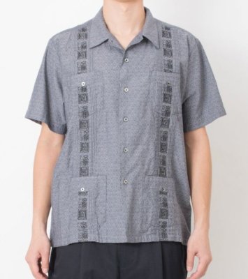 画像1: ☆50%OFF☆ SON OF THE CHEESE＜サノバチーズ＞/kanji cuba shirts（キューバシャツ）/ブラック (1)