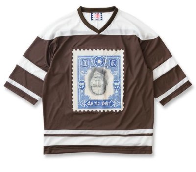 画像4: ☆50%OFF☆ SON OF THE CHEESE<サノバチーズ>/POST ST set up(ホッケーシャツ)/ブラウン (4)