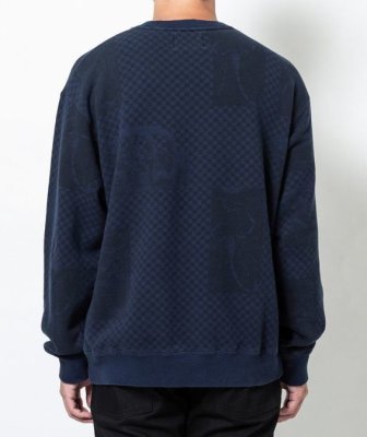 画像2: ☆50%OFF☆ SON OF THE CHEESE ＜サノバチーズ＞ / FACE check CREW（クルーネックスウェット） / ネイビー (2)