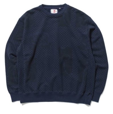 画像3: ☆50%OFF☆ SON OF THE CHEESE ＜サノバチーズ＞ / FACE check CREW（クルーネックスウェット） / ネイビー (3)