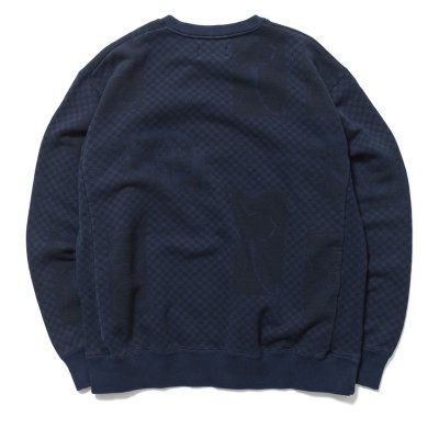 画像4: ☆50%OFF☆ SON OF THE CHEESE ＜サノバチーズ＞ / FACE check CREW（クルーネックスウェット） / ネイビー (4)