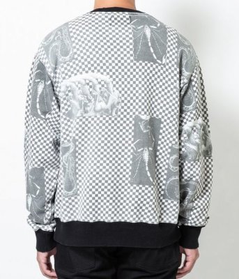 画像2: ☆70%OFF☆ SON OF THE CHEESE ＜サノバチーズ＞ / FACE check CREW（クルーネックスウェット） / ホワイト (2)