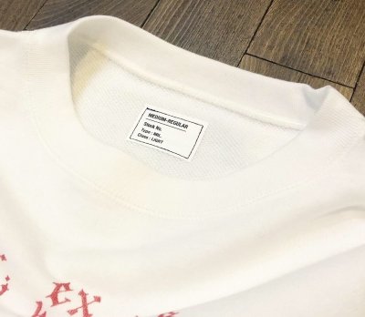 画像2: ANDFAMILY＜アンドファミリー＞/CN SWEAT SHIRTS ‘ex libris’（クルーネックスウェット）/ホワイト (2)