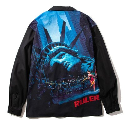 画像1: RULER ＜ルーラー＞ / EFNY SHIRTS（オープンカラーシャツ） / ブラック、ホワイト2色展開 (1)