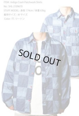 ANDFAMILY / Indigo Crash Patchwork Shirts