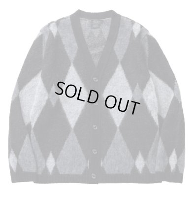 RATS / ARGYLE MOHAIR KNIT CARDIGAN