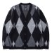 RATS / ARGYLE MOHAIR KNIT CARDIGAN