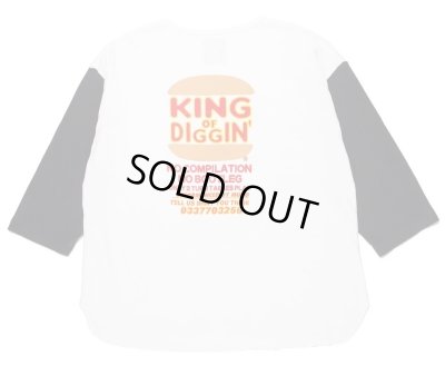 画像2: RECOGNIZE ＜レコグナイズ＞ / KING OF DIGGIN' BASEBALL CS（ベースボールカットソー） / ホワイト x ブラック (2)