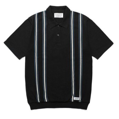 WACKO MARIA / STRIPED JACQUARD KNIT POLO SHIRT