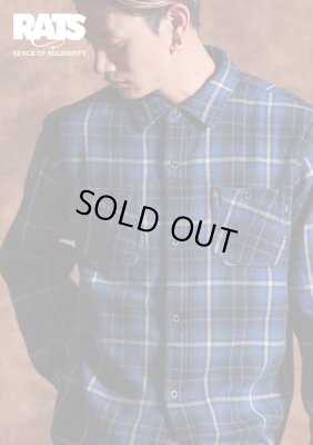 RATS / COTTON FLANNEL BLUE CHECK SHIRT