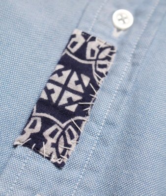 BOW WOW / OXFORD BD SHIRTS BANDANNA REPAIRED