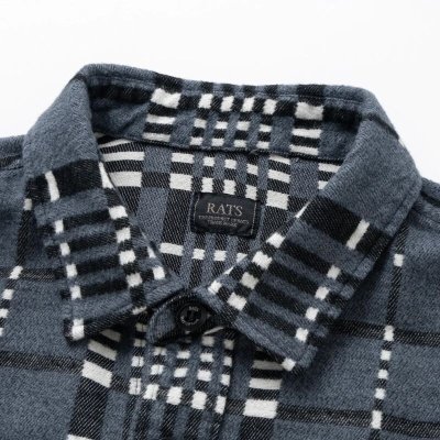RATS / C/R FLANNEL GRAY CHECK SHIRT