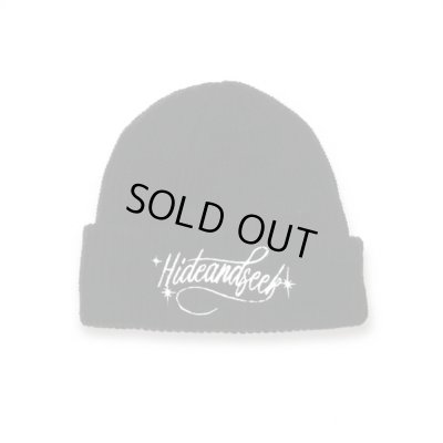 HIDE AND SEEK / Cursive Logo Knit CAP