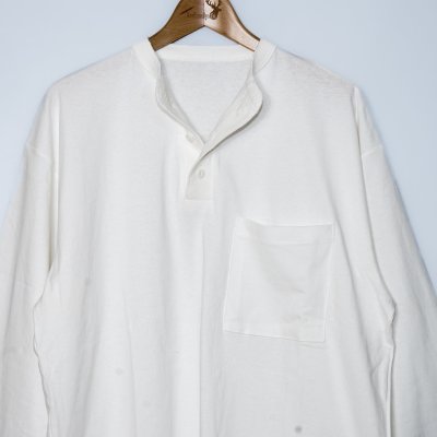 ANDFAMILY / Heavy Henley Neckline Long Tee -Loose Fit-